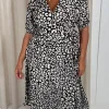 Animal Wrap Dress Black/White
