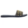 Clear Studded Mule Sandal Black