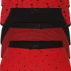 CurveWow 5 Pack Full Cotton Brief Black & Red