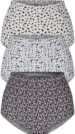 CurveWow 3 Pack Full Cotton Brief Pink/White