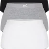 CurveWow 3 Pack Mixed Full Cotton Brief Black/Grey/White