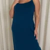 CurveWow Basic Midi Dress Teal