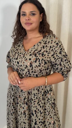 CurveWow Bow Back Dress Animal