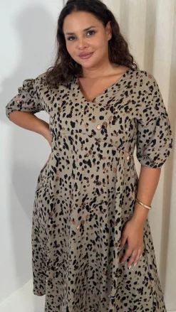 CurveWow Bow Back Dress Animal