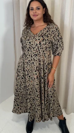 CurveWow Bow Back Dress Animal