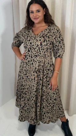 CurveWow Bow Back Dress Animal