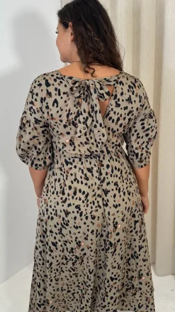 CurveWow Bow Back Dress Animal