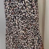 CurveWow Bubble Crepe Split Side Midaxi Skirt Leopard