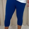 CurveWow Cropped Basic Leggings Blue