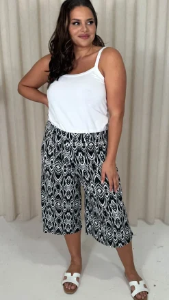 CurveWow Culotte Aztec Print Black