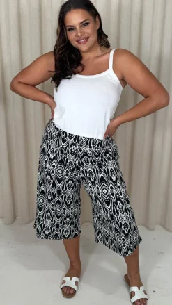CurveWow Culotte Aztec Print Black