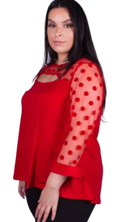 CurveWow Cut-Out Tunic Red
