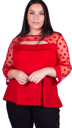 CurveWow Cut-Out Tunic Red