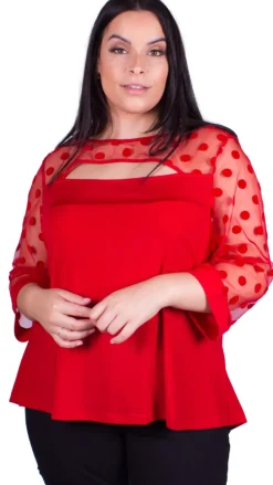 CurveWow Cut-Out Tunic Red