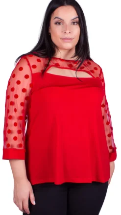 CurveWow Cut-Out Tunic Red