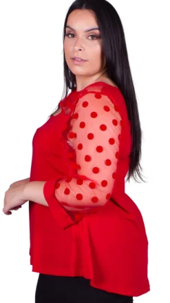 CurveWow Cut-Out Tunic Red