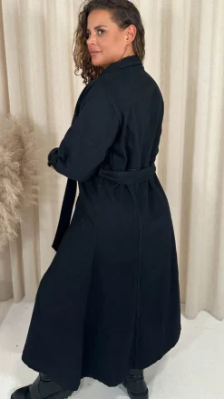 CurveWow Denim Belted Midaxi Shirt Dress Black Wash