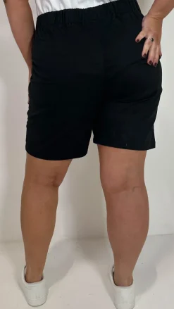 CurveWow Denim Button Side Short Black