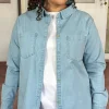 CurveWow Denim Oversized Shirt Light Wash