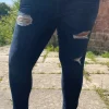 CurveWow Distressed Skinny Jeans Indigo