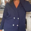 CurveWow Double Breasted Blazer Navy