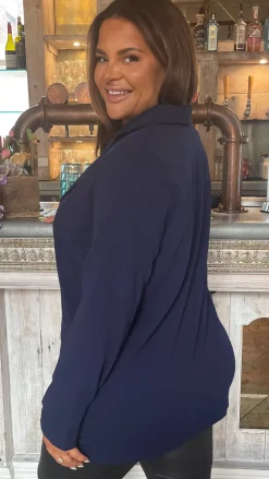 CurveWow Double Breasted Blazer Navy