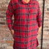 CurveWow Flannel Tartan Nightgown Red