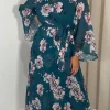CurveWow Kimono Wrap Floral Maxi Dress Blue Floral