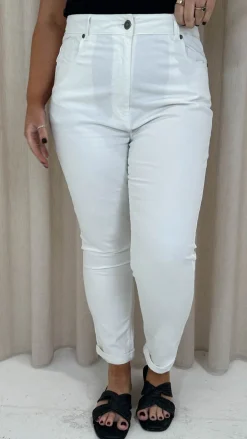 CurveWow Mom Jeans White