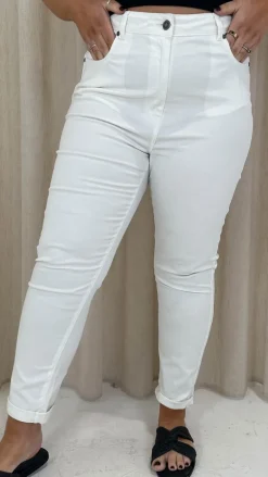 CurveWow Mom Jeans White