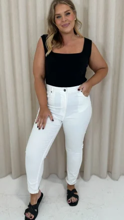 CurveWow Mom Jeans White