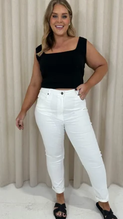CurveWow Mom Jeans White