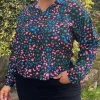CurveWow Multi Animal Print Shirt Black
