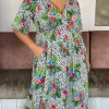 CurveWow Petite Maxi Wrap Dress Spot/Palm