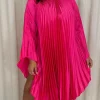 CurveWow Pleated Swing Dress Pink