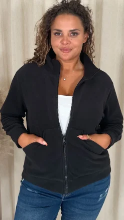 CurveWow Polar Fleece Jacket Black