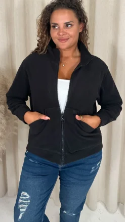 CurveWow Polar Fleece Jacket Black