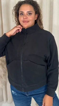 CurveWow Polar Fleece Jacket Black