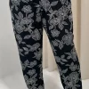 CurveWow Printed Hareem Trouser Black Mono Print