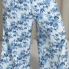 CurveWow Printed Wide Leg Trouser Blue Oriental