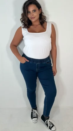 CurveWow Pull On Jegging Mid Blue