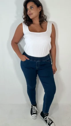 CurveWow Pull On Jegging Mid Blue