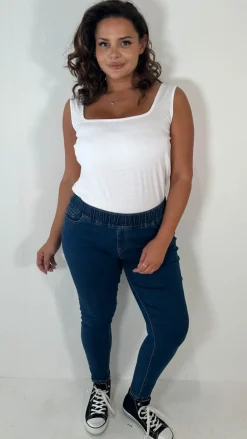 CurveWow Pull On Jegging Mid Blue