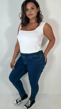 CurveWow Pull On Jegging Mid Blue