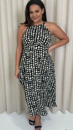 CurveWow Racer Cami Dress Mono Smudge