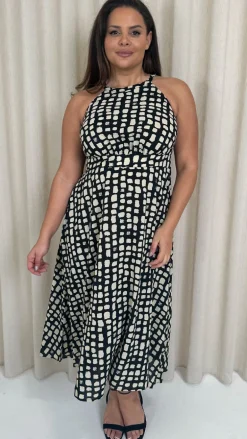 CurveWow Racer Cami Dress Mono Smudge