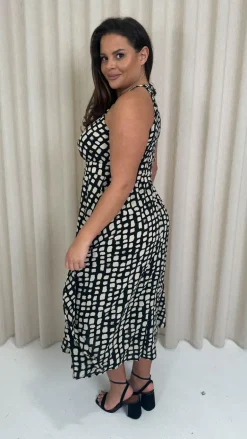 CurveWow Racer Cami Dress Mono Smudge