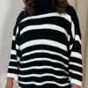CurveWow Roll Neck Swing Knitted Jumper Black