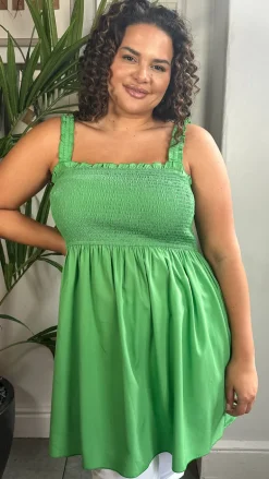 CurveWow Shirred Cami Top Green