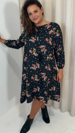 CurveWow Tassel Swing Dress Spot Floral
